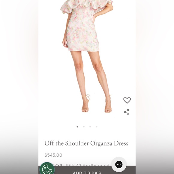 ML MONIQUE LHUILLIER size 2 Off the Shoulder Organza Dress - Picture 11 of 11